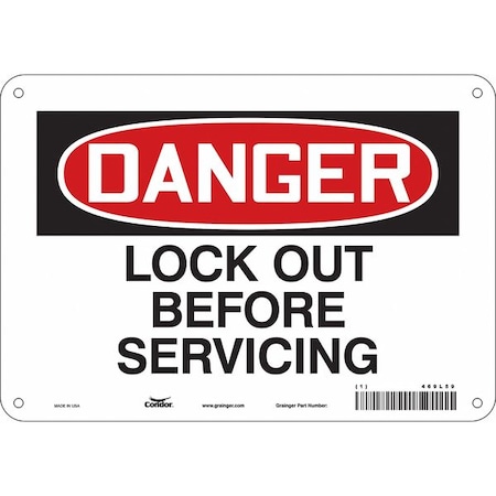 Condor Safety Sign, 7 in Height, 10 in Width, Polyethylene, Vertical Rectangle, English, 469L59 469L59