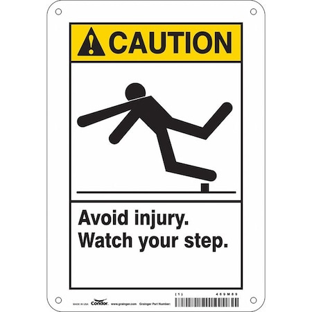 Condor Safety Sign, 10 in Height, 7 in Width, Polyethylene, Horizontal Rectangle, English, 469M89 469M89