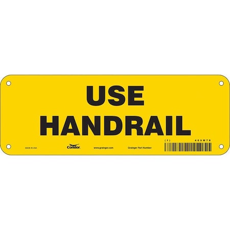 Condor Safety Sign, 3 1/2 in H, 10 in W, Aluminum, Vertical Rectangle, English, 469M78 469M78
