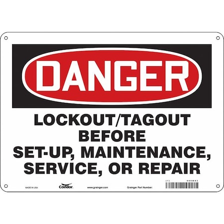 Condor Safety Sign, 10 in Height, 14 in Width, Polyethylene, Horizontal Rectangle, English, 469M03 469M03