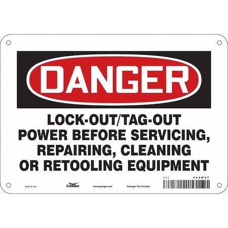 Condor Safety Sign, 10 in Height, 14 in Width, Aluminum, Horizontal Rectangle, English, 469M07 469M07