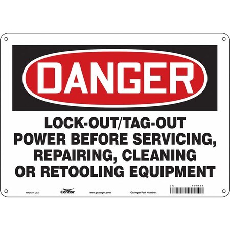 Condor Safety Sign, 7 in Height, 10 in Width, Polyethylene, Vertical Rectangle, English, 469M08 469M08
