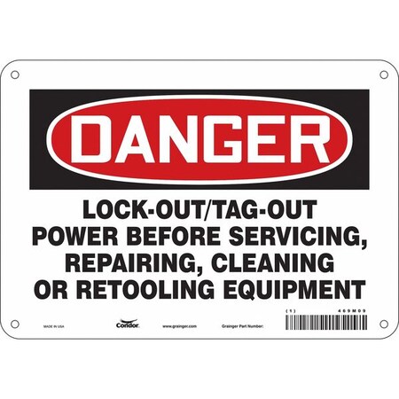 Condor Safety Sign, 10 in Height, 14 in Width, Polyethylene, Horizontal Rectangle, English, 469M09 469M09