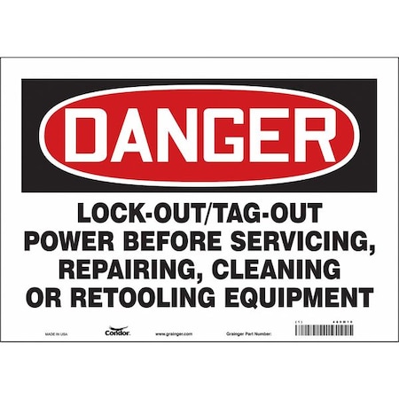Condor Safety Sign, 7 in Height, 10 in Width, Vinyl, Vertical Rectangle, English, 469M10 469M10