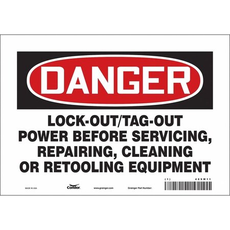 Condor Safety Sign, 10 in Height, 14 in Width, Vinyl, Horizontal Rectangle, English, 469M11 469M11