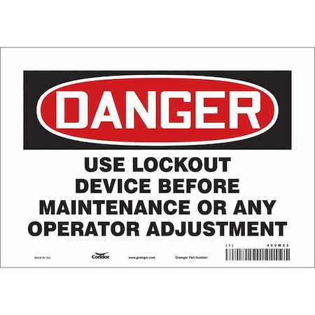 Condor Safety Sign, 7 in Height, 10 in Width, Vinyl, Vertical Rectangle, English, 469M22 469M22