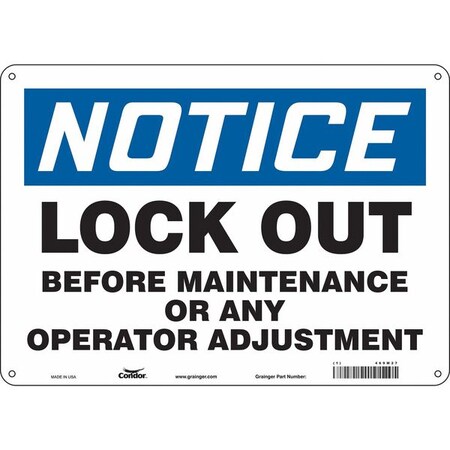Condor Safety Sign, 10 in Height, 14 in Width, Polyethylene, Horizontal Rectangle, English, 469M27 469M27