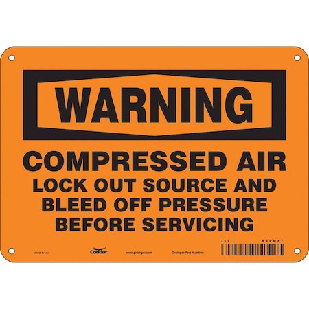 Condor Safety Sign, 7 in Height, 10 in Width, Polyethylene, Vertical Rectangle, English, 469M47 469M47