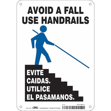 Condor Safety Sign, 10 in Height, 7 in Width, Aluminum, Horizontal Rectangle, English, Spanish, 469M63 469M63