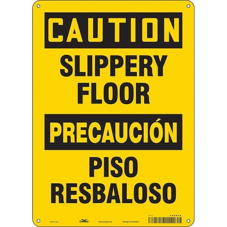 Condor Safety Sign, 14 in Height, 10 in Width, Aluminum, Vertical Rectangle, English, Spanish, 469N98 469N98