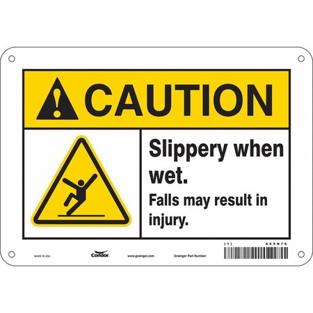 Condor Safety Sign, 7 in Height, 10 in Width, Polyethylene, Vertical Rectangle, English, 469N76 469N76