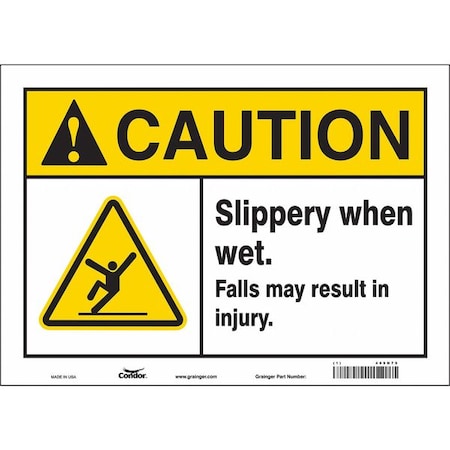 Condor Safety Sign, 10 in Height, 14 in Width, Vinyl, Horizontal Rectangle, English, 469N79 469N79