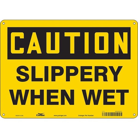 Condor Safety Sign, 10 in Height, 14 in Width, Polyethylene, Horizontal Rectangle, English, 469N25 469N25