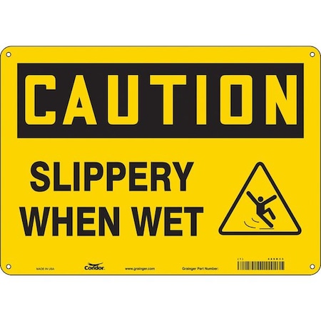 Condor Safety Sign, 10 in Height, 14 in Width, Polyethylene, Horizontal Rectangle, English, 469N33 469N33