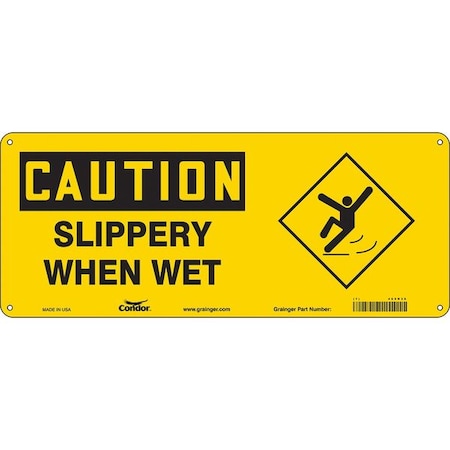 Condor Safety Sign, 7 in H, 17 in W, Polyethylene, Vertical Rectangle, English, 469N38 469N38