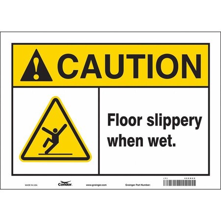 Condor Safety Sign, 10 in Height, 14 in Width, Vinyl, Horizontal Rectangle, English, 469N66 469N66
