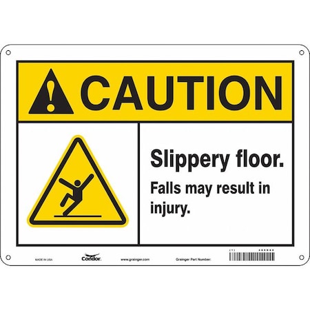 Condor Safety Sign, 10 in Height, 14 in Width, Aluminum, Horizontal Rectangle, English, 469N68 469N68