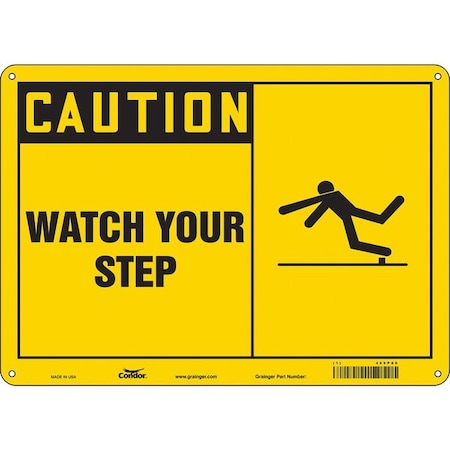 Condor Safety Sign, 10 in Height, 14 in Width, Aluminum, Horizontal Rectangle, English, 469P80 469P80