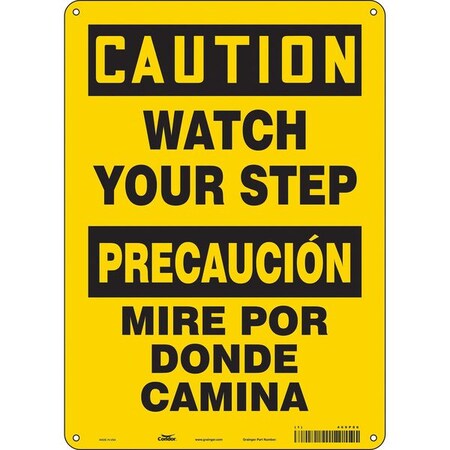 Condor Safety Sign, 14 in Height, 10 in Width, Aluminum, Vertical Rectangle, English, Spanish, 469P86 469P86