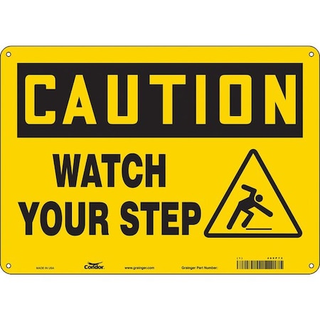 Condor Safety Sign, 10 in Height, 14 in Width, Polyethylene, Horizontal Rectangle, English, 469P72 469P72