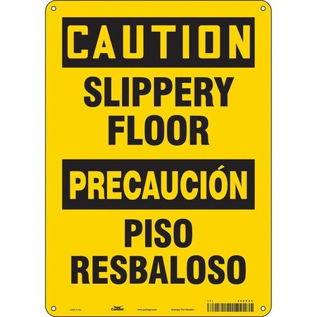 Condor Safety Sign, 14 in Height, 10 in Width, Polyethylene, Vertical Rectangle, English, Spanish, 469P01 469P01