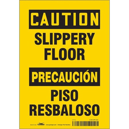 Condor Safety Sign, 10 in Height, 7 in Width, Vinyl, Horizontal Rectangle, English, Spanish 469P02
