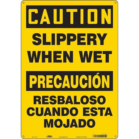 Condor Safety Sign, 20 in Height, 14 in Width, Aluminum, Vertical Rectangle, English, Spanish 469P06
