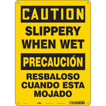Condor Safety Sign, 14 in Height, 10 in Width, Vinyl, Vertical Rectangle, English, Spanish, 469P12 469P12