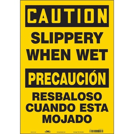 Condor Safety Sign, 20 in Height, 14 in Width, Vinyl, Vertical Rectangle, English, Spanish 469P13