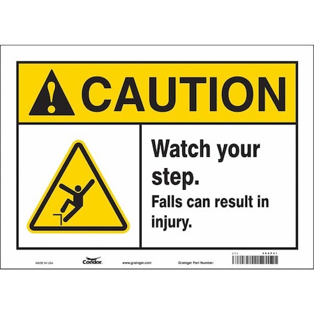 Condor Safety Sign, 10 in Height, 14 in Width, Vinyl, Horizontal Rectangle, English, 469P41 469P41