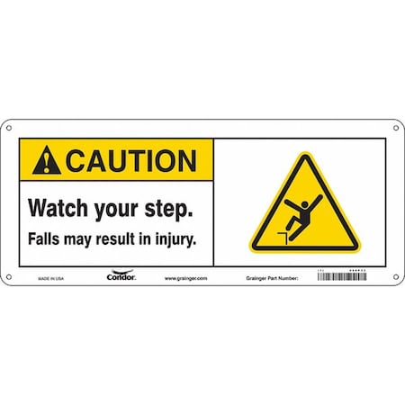 Condor Safety Sign, 7 in H, 17 in W, Aluminum, Vertical Rectangle, English, 469P42 469P42