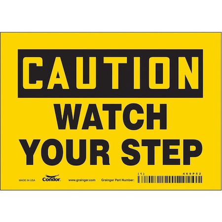 Condor Safety Sign, 5 in Height, 7 in Width, Vinyl, Horizontal Rectangle, English, 469P52 469P52