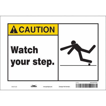 Condor Safety Sign, 7 in Height, 10 in Width, Vinyl, Vertical Rectangle, English, 469P59 469P59
