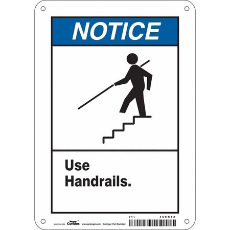 Condor Safety Sign, 10 in Height, 7 in Width, Aluminum, Horizontal Rectangle, English, 469R82 469R82