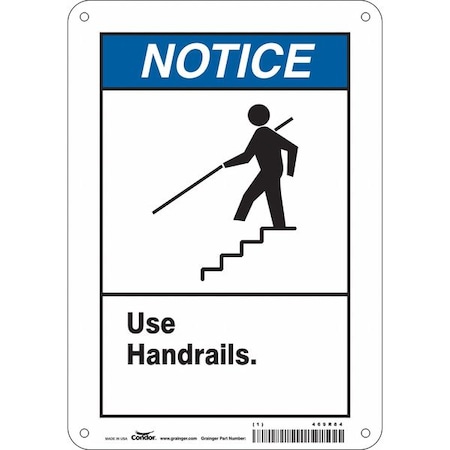 Condor Safety Sign, 10 in Height, 7 in Width, Polyethylene, Horizontal Rectangle, English, 469R84 469R84