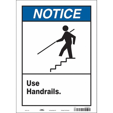 Condor Safety Sign, 14 in Height, 10 in Width, Vinyl, Vertical Rectangle, English, 469R87 469R87
