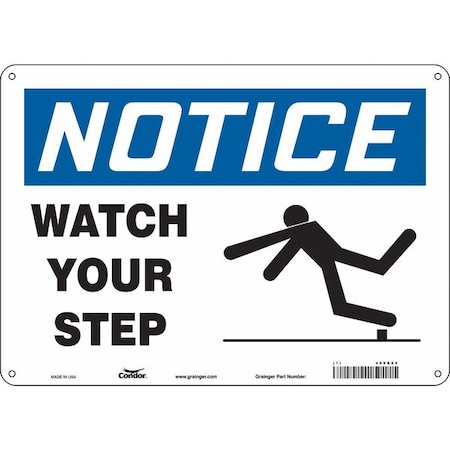 Condor Safety Sign, 10 in Height, 14 in Width, Aluminum, Horizontal Rectangle, English, 469R89 469R89