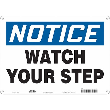 Condor Safety Sign, 10 in Height, 14 in Width, Polyethylene, Horizontal Rectangle, English, 469R97 469R97