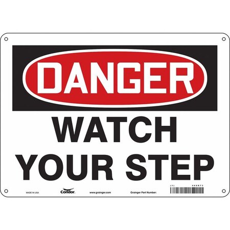 Condor Safety Sign, 10 in Height, 14 in Width, Aluminum, Horizontal Rectangle, English, 469R71 469R71