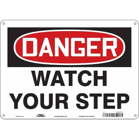 Condor Safety Sign, 10 in Height, 14 in Width, Polyethylene, Horizontal Rectangle, English, 469R73 469R73