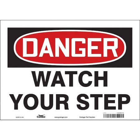 Condor Safety Sign, 10 in Height, 14 in Width, Vinyl, Horizontal Rectangle, English, 469R75 469R75