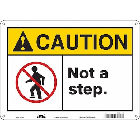 Condor Safety Sign, 10 in Height, 14 in Width, Polyethylene, Horizontal Rectangle, English, 469R14 469R14