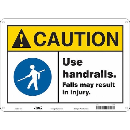 Condor Safety Sign, 10 in Height, 14 in Width, Polyethylene, Horizontal Rectangle, English, 469R49 469R49
