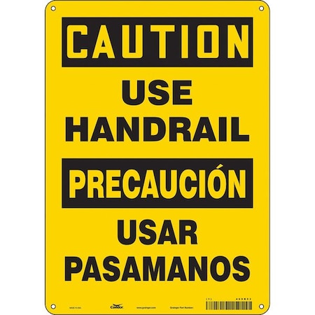 Condor Safety Sign, 14 in Height, 10 in Width, Aluminum, Vertical Rectangle, English, Spanish, 469R53 469R53