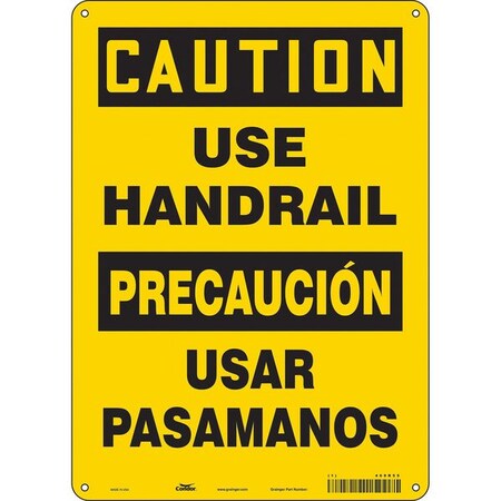 Condor Safety Sign, 14 in Height, 10 in Width, Polyethylene, Vertical Rectangle, English, Spanish, 469R55 469R55