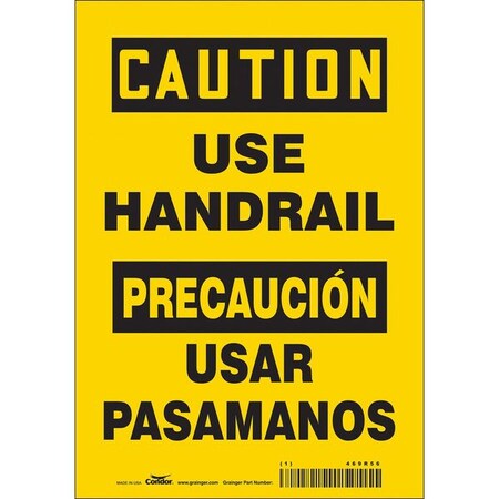 Condor Safety Sign, 10 in Height, 7 in Width, Vinyl, Horizontal Rectangle, English, Spanish, 469R56 469R56