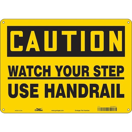 Condor Safety Sign, 10 in Height, 14 in Width, Polyethylene, Horizontal Rectangle, English, 469R61 469R61
