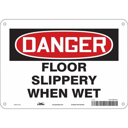Condor Safety Sign, 7 in Height, 10 in Width, Polyethylene, Vertical Rectangle, English, 469R66 469R66