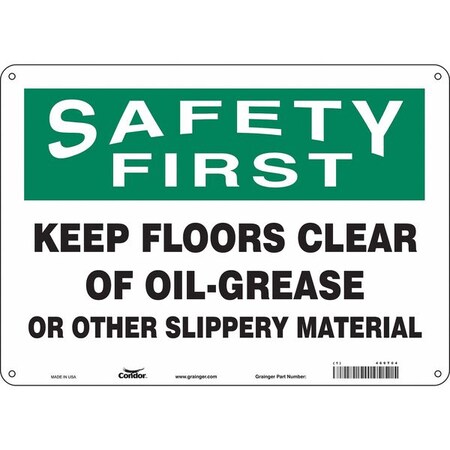 Condor Safety Sign, 10 in Height, 14 in Width, Polyethylene, Horizontal Rectangle, English, 469T04 469T04