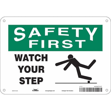 Condor Safety Sign, 7 in Height, 10 in Width, Aluminum, Vertical Rectangle, English, 469T07 469T07